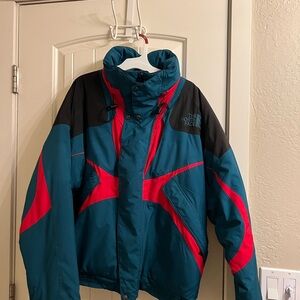 The North Face Teal and Black Puffer Jacket